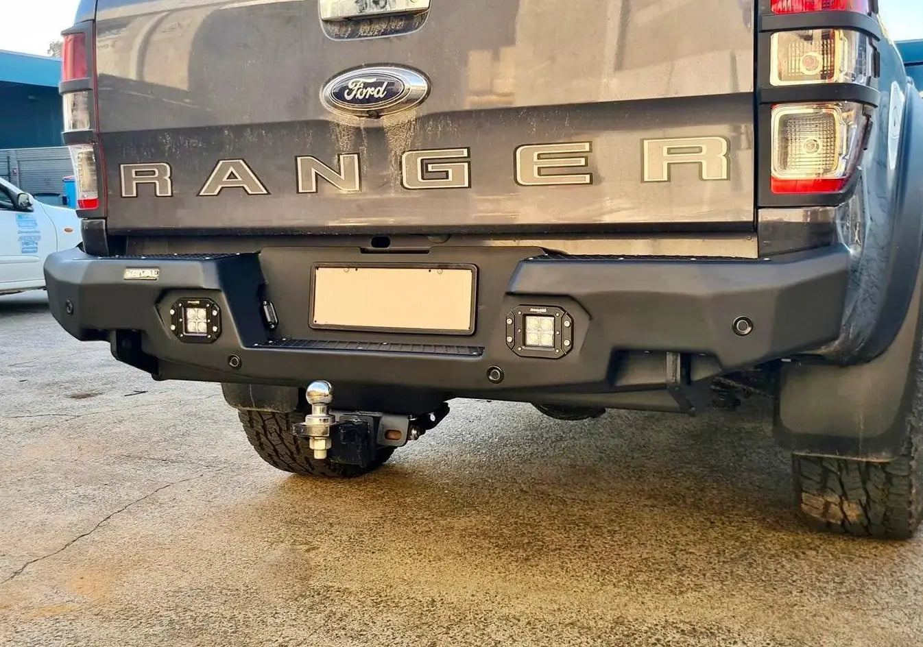 Aluminum Rear Bar - Ford Ranger PX1, PX2, PX3, includes RIVAL Spotlights (Set of 2) RIVAL